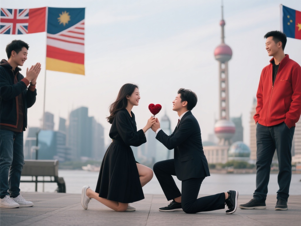 甲亢哥与神秘中国“女子”亲密互动,“女子”竟下跪表白 例如,在西方文化中,单膝跪地求婚是一种常